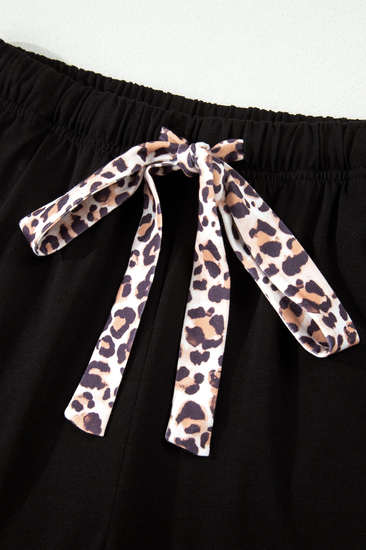 Leopard Patchwork Drawstring Pajama Set