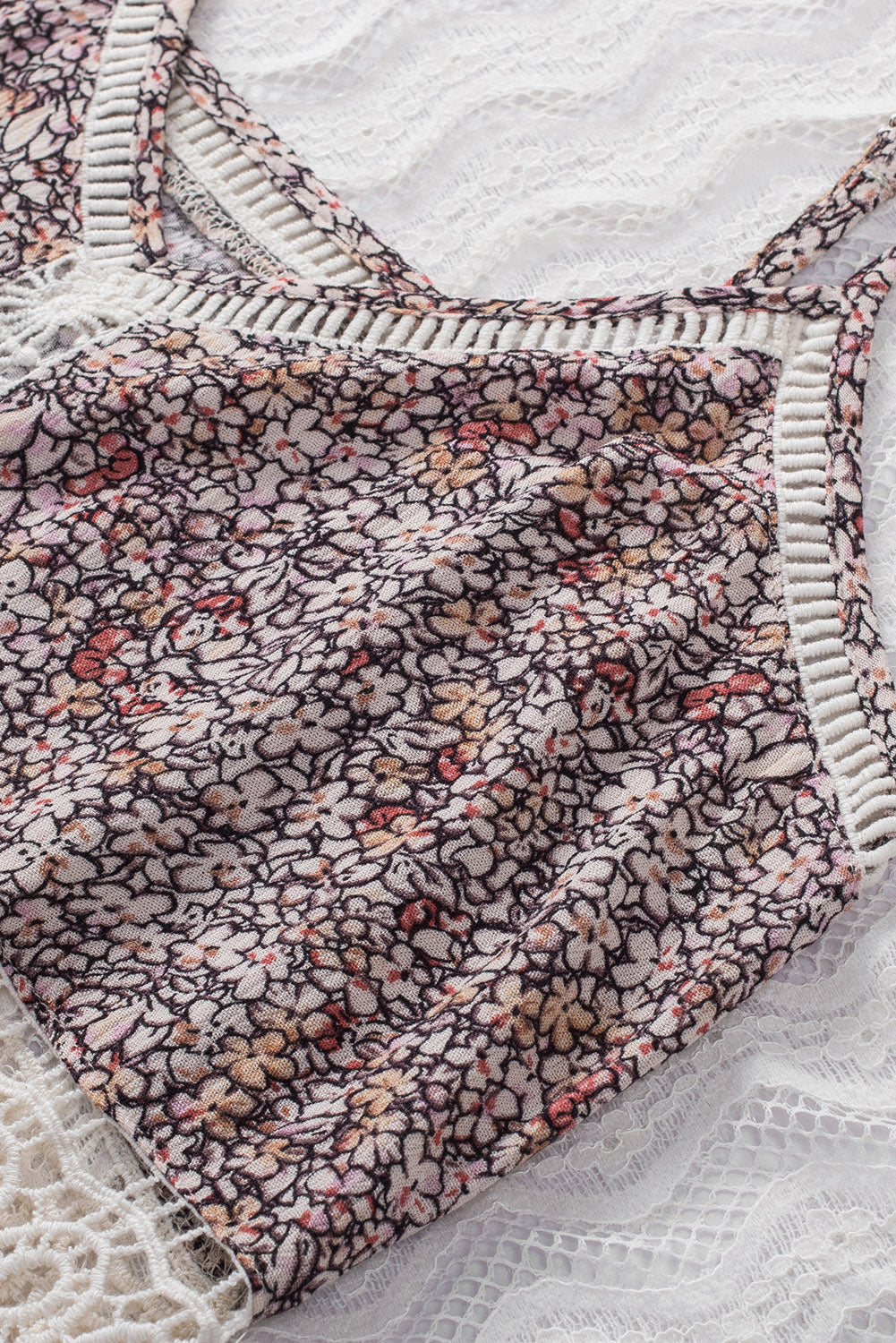 Floral Lace Crochet Spaghetti Strap Tank Top