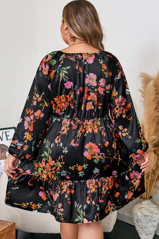 Plus Size Floral Mini Dress