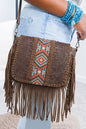 Coffee Western Aztec Bohemian Tassel PU Leather Bag