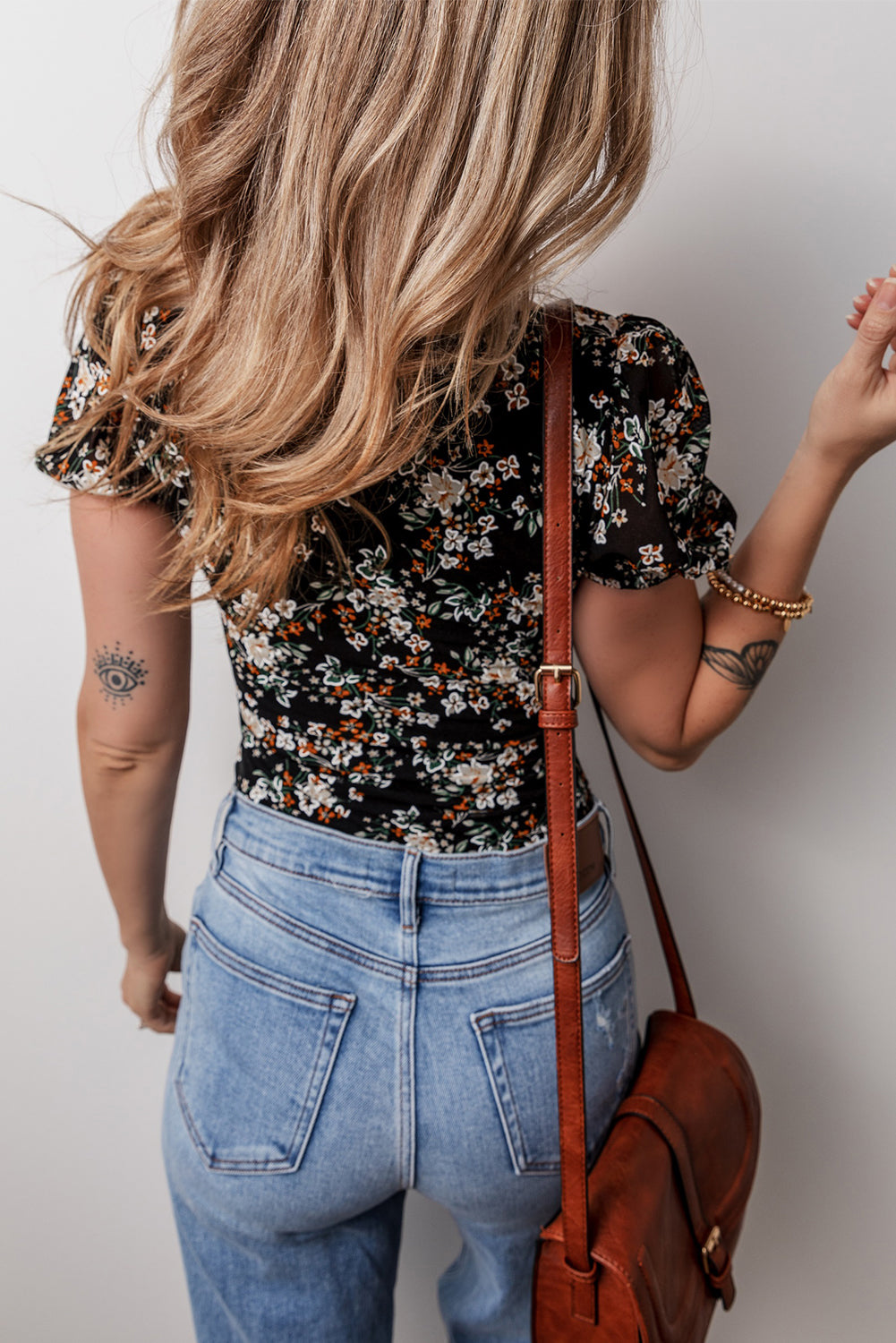 Floral Puff Sleeve Bodysuit
